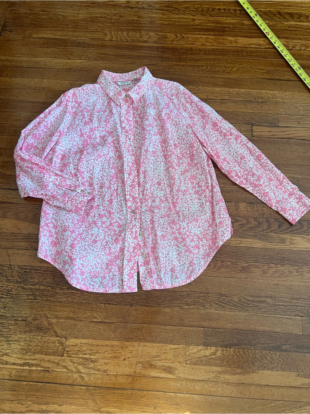 Liz Claiborne Pink and White Floral Button-Down Shirt